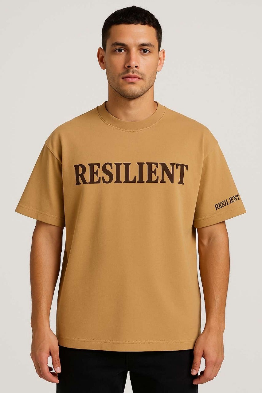 “RESILIENT” Graphic T-Shirt – Unisex Motivational Tee in Earthy Tones