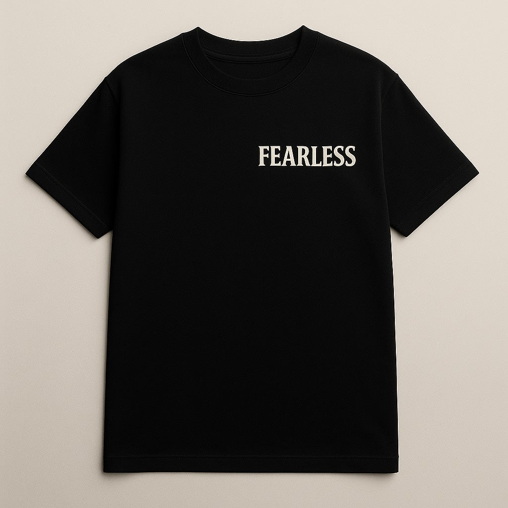 Fearless" Graphic T-Shirt with Snake Illustration – Unisex Oversized Fit