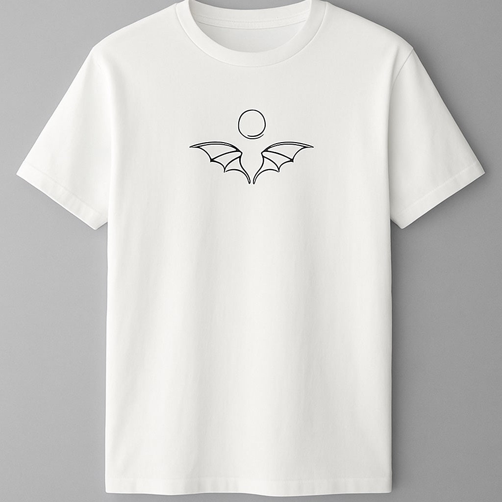 White “Bat” Graphic T-Shirt – Unisex Edgy Streetwear Tee